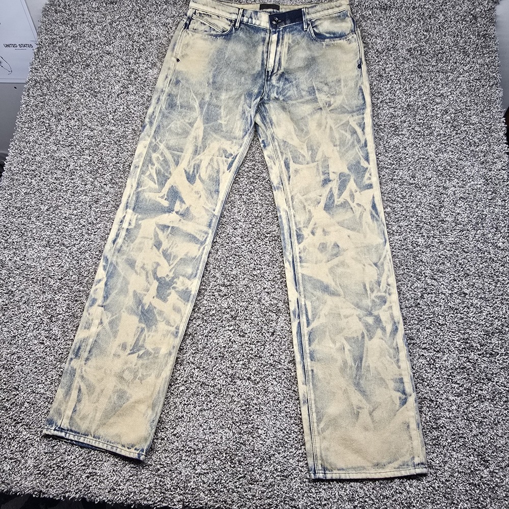 RtA  Jonas Jeans Acid Washed Mens Size 30x35 Blue And Tan